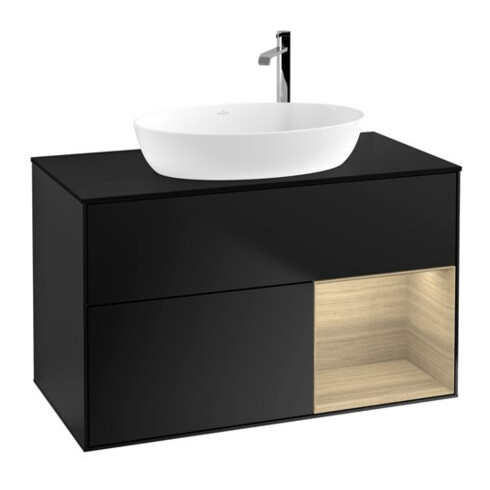 V&B Meuble sous-lavabo Éclairage mural Finion 100, Pl bleu m, Reg Oa ven, bleu m Lac