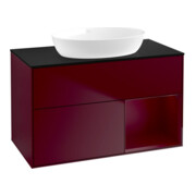 V&B Meuble sous-lavabo Éclairage mural Finion 100, Pl bleu m, Reg Peo m Lac, Peo m