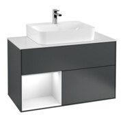 V&B Meuble sous lavabo Éclairage mural Finion 100, Pl w m, Rg l g w Lac, md bl. m Lac