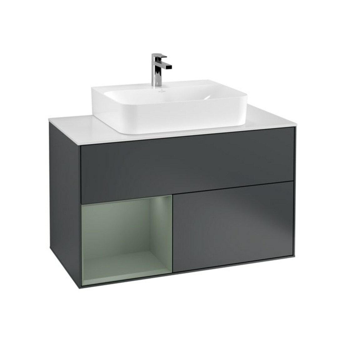 V&B Meuble sous lavabo Éclairage mural Finion 100, Pl w m, Rg l Ol m Lac, md bl. m Lac