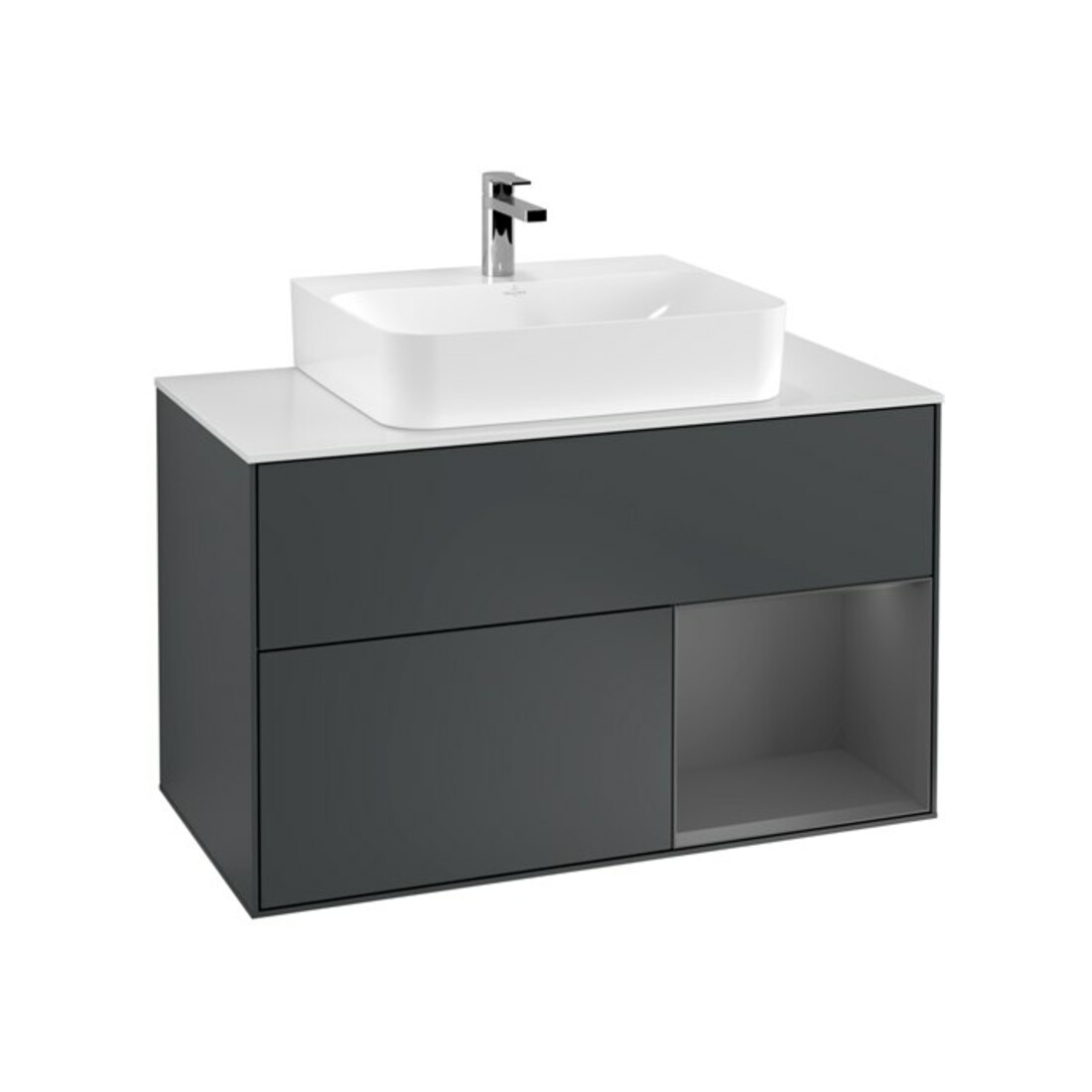 V&B Meuble sous lavabo Éclairage mural Finion 100, Pl w m, Rg r A m, md bl. m Lac