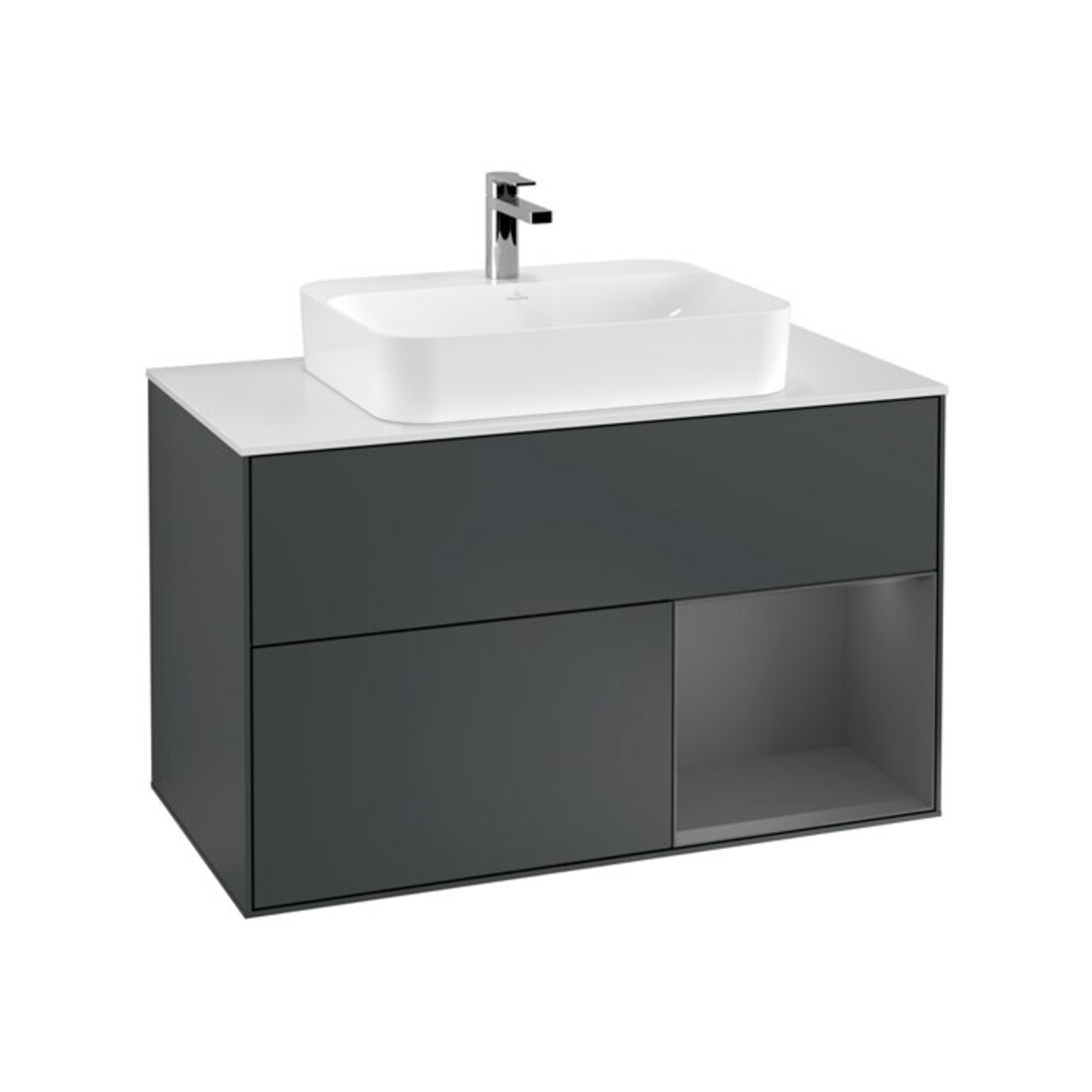V&B Meuble sous lavabo Éclairage mural Finion 100, Pl w m, Rg r A m, md bl. m Lac
