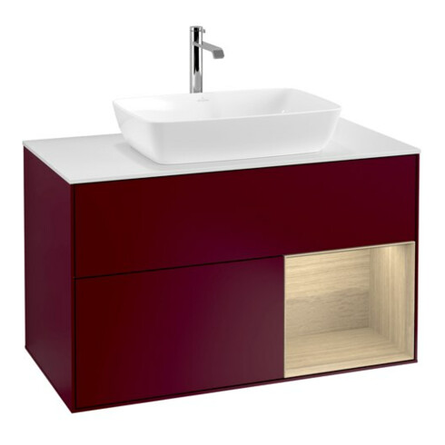 V&B Meuble sous-lavabo Éclairage mural Finion 100, plaque de fermeture blanche, régulateur Oa ven, Peo m