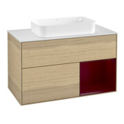 V&B Meuble sous lavabo Éclairage mural Finion 100, plaque d'habillage blanche, réglette droite Peo, Oa ven