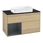 V&B Meuble sous lavabo Éclairage mural Finion 100x60,3 cm, étagère gauche md bl. m Lac, Oa ven