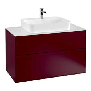V&B Meuble sous-lavabo Éclairage mural Finion 100x60,3 cm, pl. de fermeture blanc, Peony mat