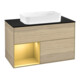 V&B Meuble sous lavabo Éclairage mural Finion 100x60,3 cm, rég. gauche, placage chêne mat-1