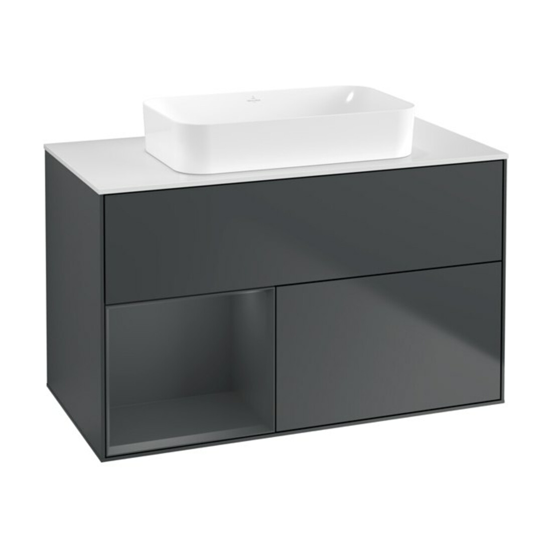 V&B Meuble sous lavabo Éclairage mural Finion 100x60,3 cm, Rg l md b m La, md b m Lac
