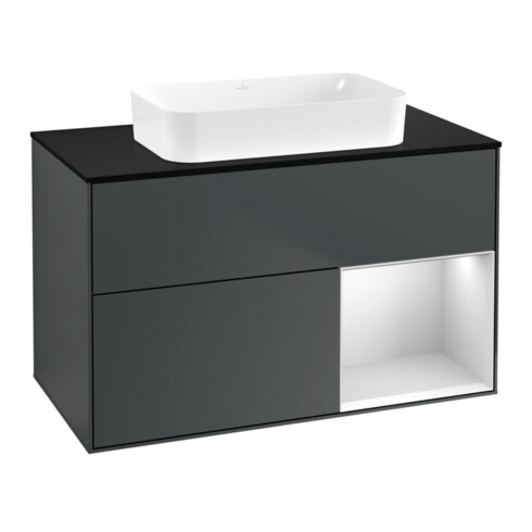 V&B Meuble sous lavabo Éclairage mural Finion 100x60,3 cm, Rg r w m Lac, md bl. m Lac