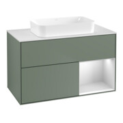 V&B Meuble sous-lavabo Éclairage mural Finion 100x60,3 cm, Rg re bl. m Lac, Oli. m Lac