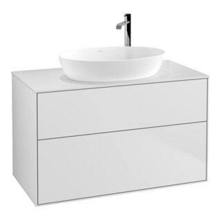 V&B Meuble sous lavabo Éclairage mural Finion 100x60,3cm, pl. abd. blanc m, blanc m Lac