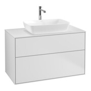 V&B Meuble sous lavabo Éclairage mural Finion 100x60,3cm, plaq. abd. bl. m, bl. m Lac