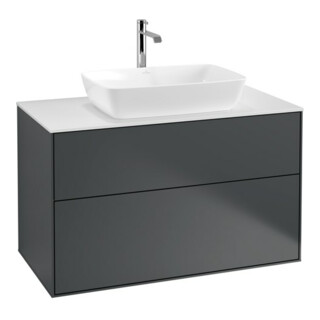 V&B Meuble sous lavabo Éclairage mural Finion 100x60,3cm, Plaque abd. bl. m, md ble. m Lac