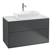 V&B Meuble sous lavabo Éclairage mural Finion 100x60,3cm, Plaque abd. bl. m, md ble. m Lac-1