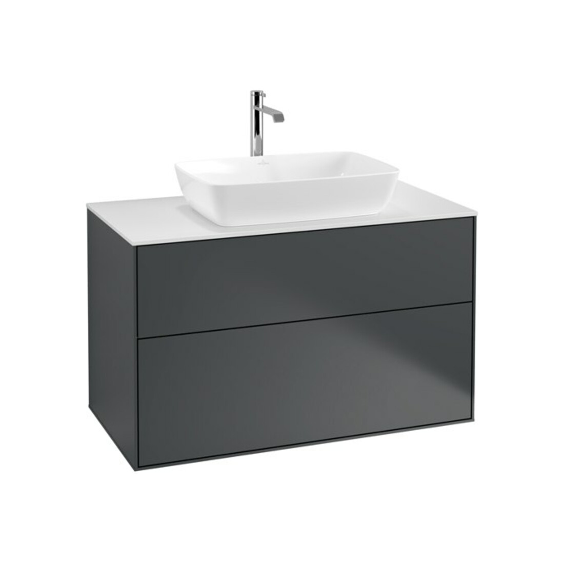V&B Meuble sous lavabo Éclairage mural Finion 100x60,3cm, Plaque abd. bl. m, md ble. m Lac