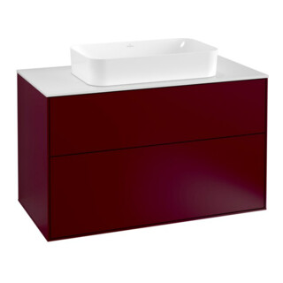 V&B Meuble sous-lavabo Éclairage mural Finion 100x60,3cm, plaque abd. bl. m, Peony Mat