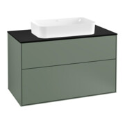 V&B Meuble sous lavabo Éclairage mural Finion 100x60,3cm, plaque abd. bleue m, huile m lac