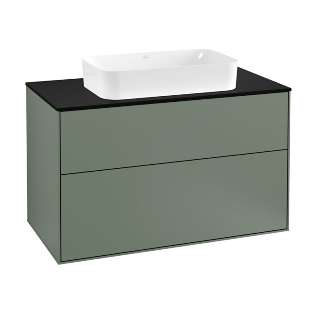 V&B Meuble sous lavabo Éclairage mural Finion 100x60,3cm, plaque abd. bleue m, huile m lac