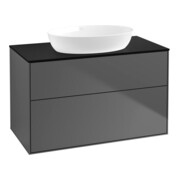 V&B Meuble sous lavabo Éclairage mural Finion 100x60,3cm, plaque habillage bleue, anthracite m