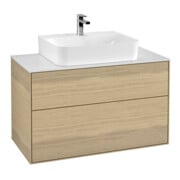 V&B Meuble sous-lavabo Éclairage mural Finion 100x60,3x50,1cm, Pl. abd. bl. m, Oa ven