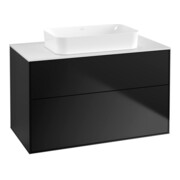 V&B Meuble sous lavabo Éclairage mural Finion 100x60,3x50,1mm, blanc brillant, bleu mat Lac