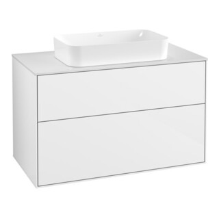 V&B Meuble sous lavabo Éclairage mural Finion 100x60,3x50,1mm, blanc brillant, laqué blanc brillant