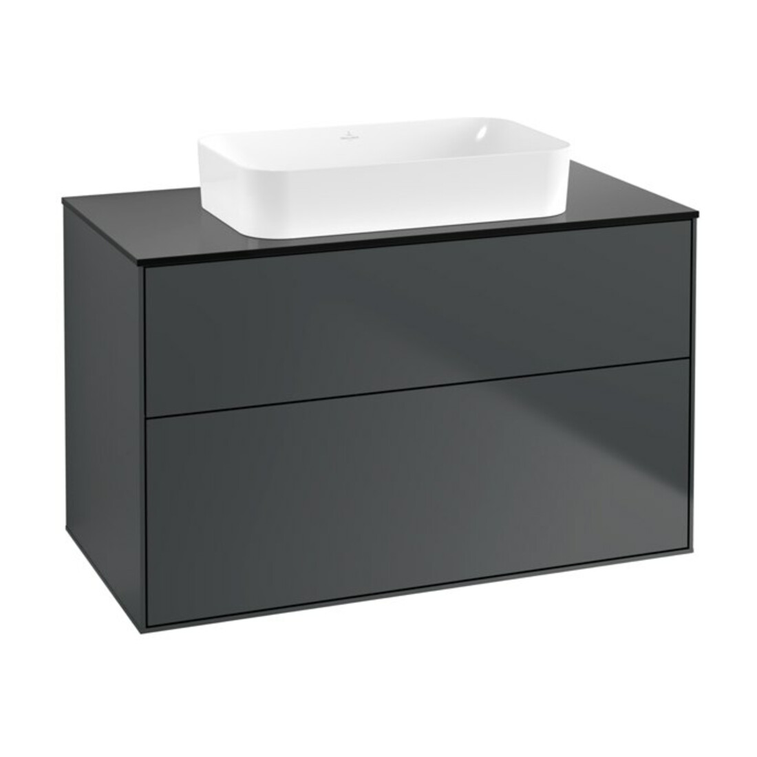 V&B Meuble sous lavabo Éclairage mural Finion 100x60,3x50,1mm, bleu brillant m, bleu mat m Lac