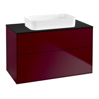 V&B Meuble sous lavabo Éclairage mural Finion 100x60,3x50,1mm, Bleu brillant m, Peony Mat