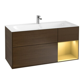 V&B Meuble sous lavabo Éclairage mural Finion 119,6x59,1 cm, placage noyer