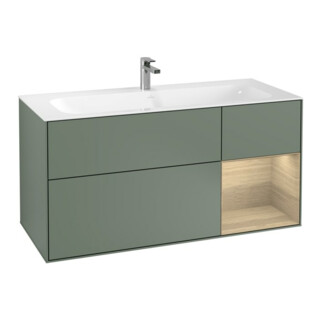 V&B Meuble sous lavabo Éclairage mural Finion 119,6x59,1 cm, Reg re Oa ven, Oli. m Lac