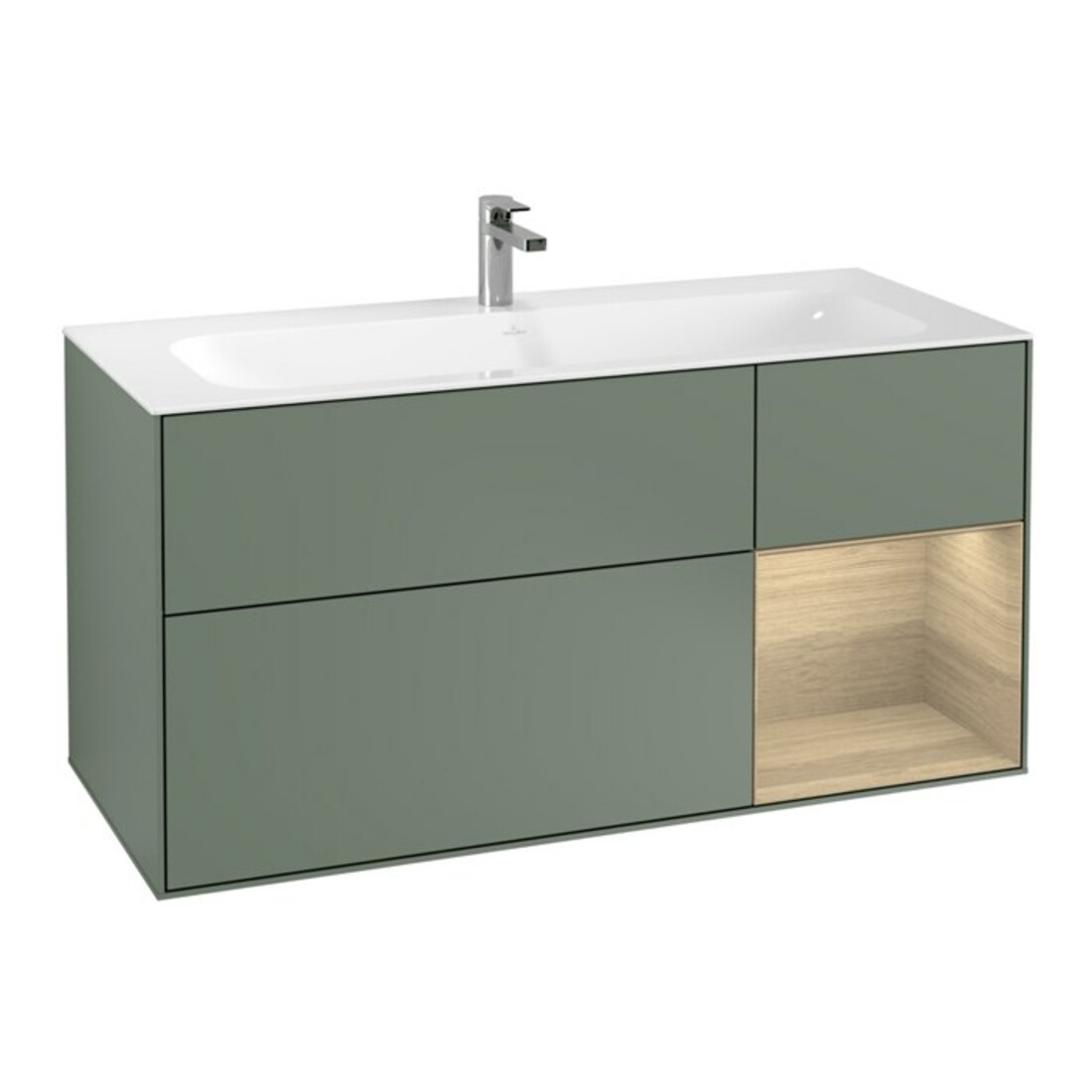 V&B Meuble sous lavabo Éclairage mural Finion 119,6x59,1 cm, Reg re Oa ven, Oli. m Lac