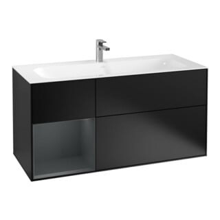 V&B Meuble sous lavabo Éclairage mural Finion 119,6x59,1 cm, Rg l md b m Lac, bla m Lac