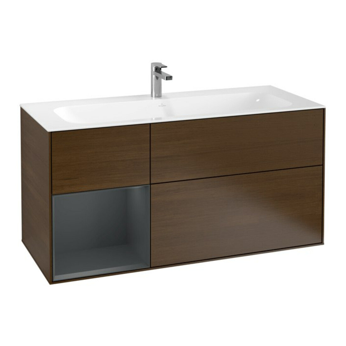 V&B Meuble sous lavabo Éclairage mural Finion 119,6x59,1 cm, Rg l md bl. m Lac, wal ven