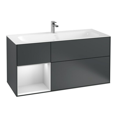 V&B Meuble sous-lavabo Éclairage mural Finion 119,6x59,1 cm, Rg l w m Lac, md bl. m Lac