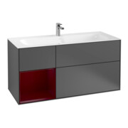 V&B Meuble sous-lavabo Éclairage mural Finion 119,6x59,1cm, Étagère g, Anthracite mat