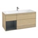 V&B Meuble sous lavabo Éclairage mural Finion 119,6x59,1cm, RG gauche, MDF laqué, OA chêne ven-1