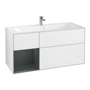 V&B Meuble sous-lavabo Éclairage mural Finion 119,6x59,1cm, Rg l md p m La, g wh. Lac