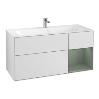 V&B Meuble sous-lavabo Éclairage mural Finion 119,6x59,1cm, Rg r Oli. m Lac, bl. m Lac