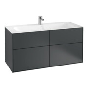 V&B Meuble sous-lavabo Éclairage mural Finion 119,6x59,1x49,8cm, Bleu mat laqué