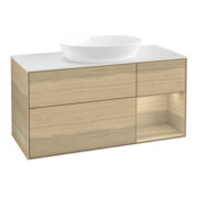 V&B Meuble sous lavabo Éclairage mural Finion 120 cm, blanc mat, régulateur Oa ven, Oa ven