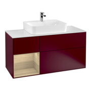 V&B Meuble sous lavabo Éclairage mural Finion 120 cm, blanc, tiroir gauche Oa ven, Peo m