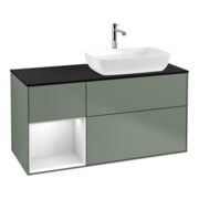 V&B Meuble sous lavabo Éclairage mural Finion 120 cm, Pl b m, Reg wh. m Lac, Oli. m Lac