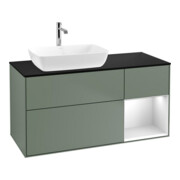 V&B Meuble sous-lavabo Éclairage mural Finion 120 cm, Pl b m, Reg wh. m Lac, Oli. m Lac