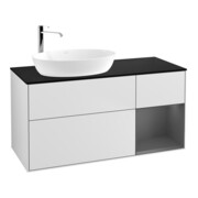 V&B Meuble sous lavabo Éclairage mural Finion 120 cm, Pl b m, Rg A m Lac, blanc m Lac