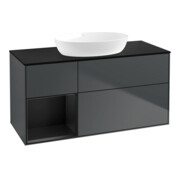 V&B Meuble sous lavabo Éclairage mural Finion 120 cm, Pl b m, Rg b m Lac, md bl. m Lac