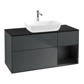 V&B Meuble sous lavabo Éclairage mural Finion 120 cm, Pl b m, Rg b m Lac, md bl. m Lac