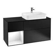 V&B Meuble sous lavabo Éclairage mural Finion 120 cm, Pl b m, Rg l g blc Lac, bla m Lac