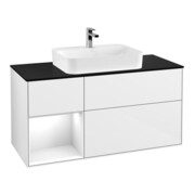 V&B Meuble sous-lavabo Éclairage mural Finion 120 cm, Pl b m, Rg l g w Lac, glo wh. Lac