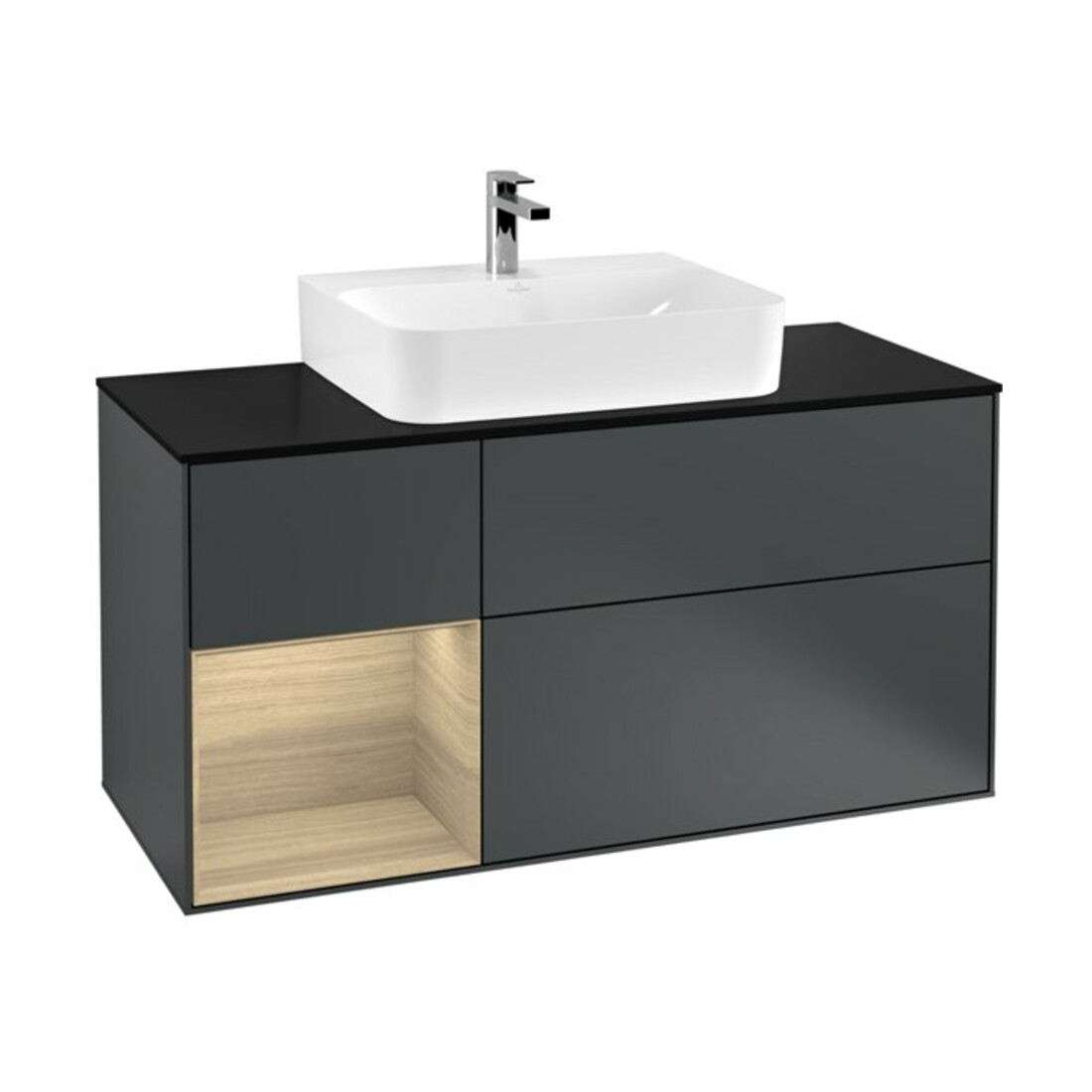 V&B Meuble sous-lavabo Éclairage mural Finion 120 cm, Pl b m, Rg l Oa ven, md bl. m Lac