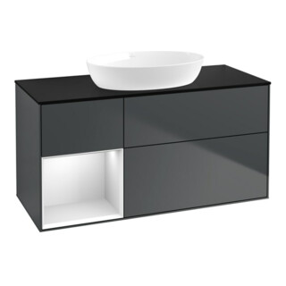 V&B Meuble sous lavabo Éclairage mural Finion 120 cm, Pl b m, Rg w m Lac, md bl. m Lac